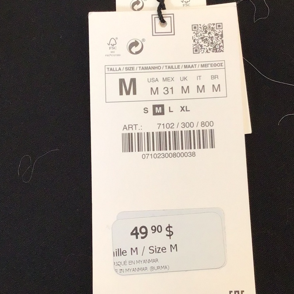 Zara Classic Black Trousers Size M - Picture 3 of 3